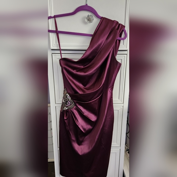 Eliza J Purple One Shoulder Dress Size 6 - Picture 2 of 6